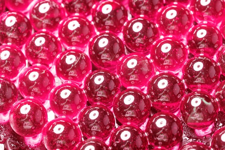 Photo abstract fantastic texture of colored glass beads