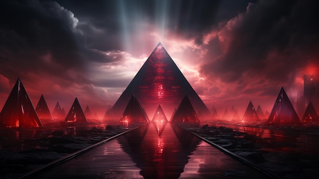 abstract fantasy background Unique futuristic wallpaper with triangular geometric shape