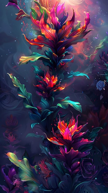 Photo abstract fantasy floral art isolated