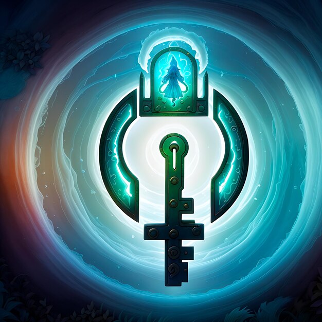 Photo abstract fantasy key lock icon design wallpaper