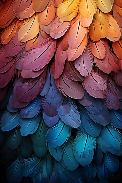 Abstract feather pattern texture cool color AI generative