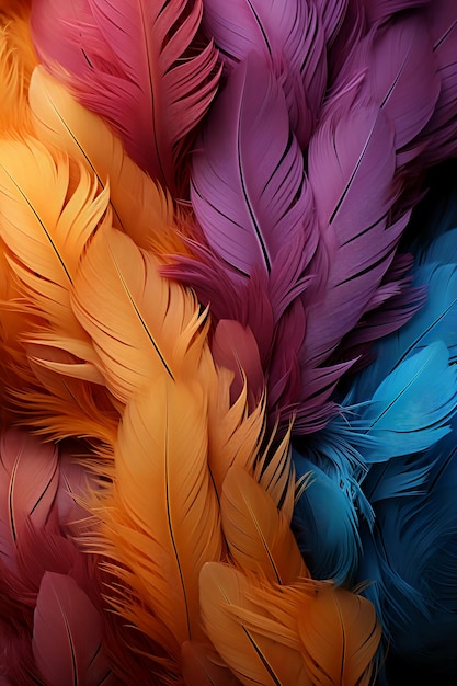 Abstract feather pattern texture cool color AI generative