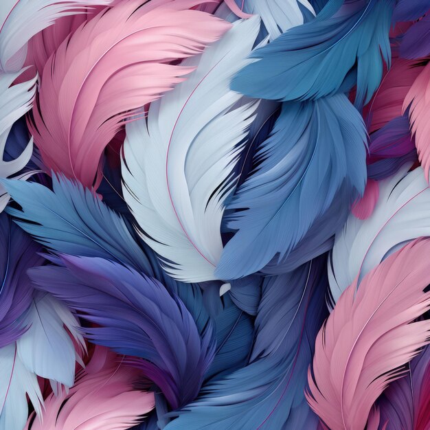 Abstract Feather Pattern Texture Cool Colours Generative AI