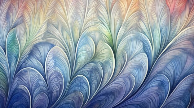 Abstract feathers in a delicate composition Created with Generative AI technology