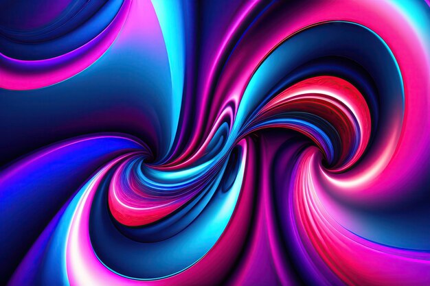 Photo abstract festive background with blurred fantastic blue and pink swirls digital fractal art