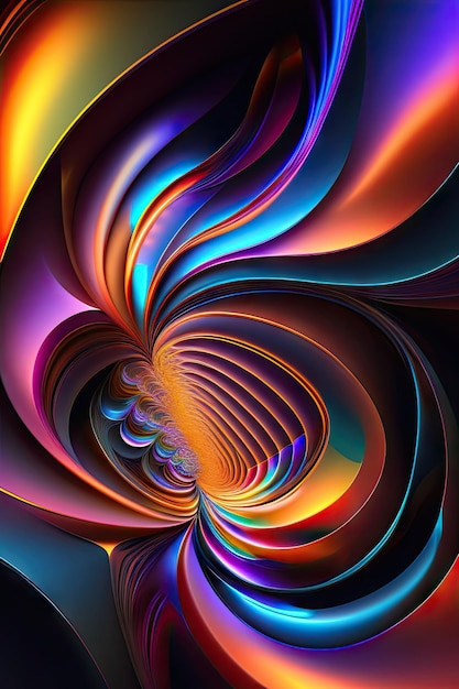 Abstract festive background with blurred fantastic fractal shapes digital fractal art