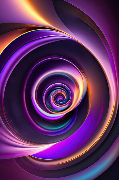 Abstract festive background with blurred fantastic purple swirls on dark background