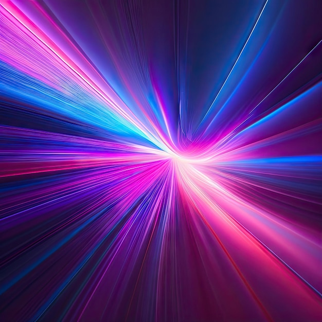 Abstract festive background with blurred rays and sparkles Fantastic blue and pink light effect