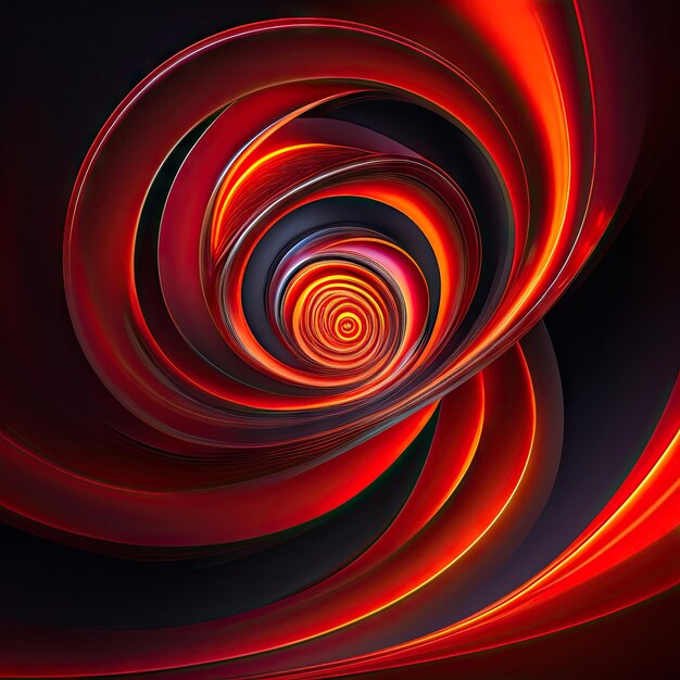 Abstract festive background with blurred red and orange fantastic swirls Digital fractal art