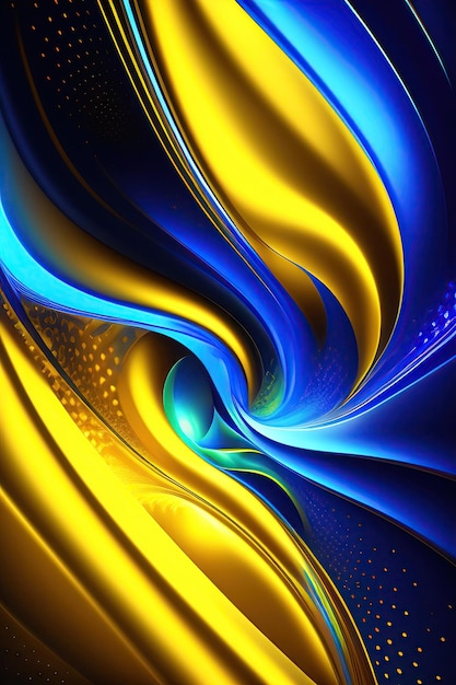 Abstract festive background with glowing blue and yellow shapes fantasy light background