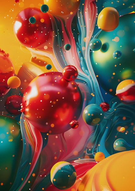 Abstract Festive Liquid Colors Background