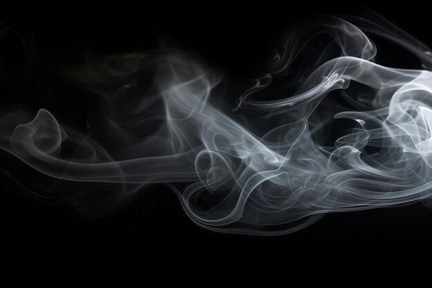 The abstract figure of the smoke on a black background