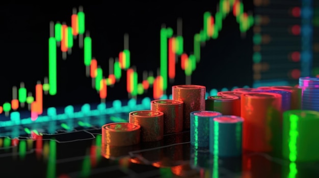 Abstract finance concept with financial graph and chart