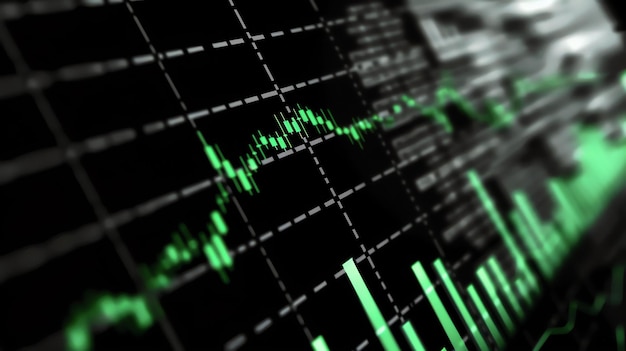 Abstract financial chart with green and red candlesticks Stock market data concept