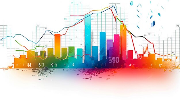 Grafici di negoziazione finanziaria astratta e numero digitale di negoziazione sul mercato dei cambi sul monitor