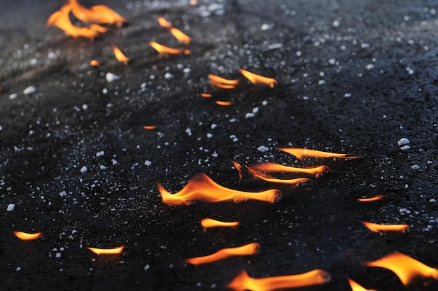 Photo abstract fire background with flames