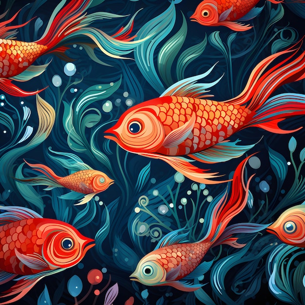 Abstract Fish Pattern