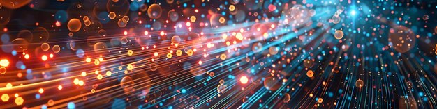 abstract flashing connected digital data nodes and connections