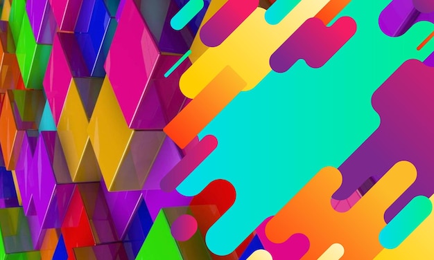 Photo abstract flat colorful geometric shapes background