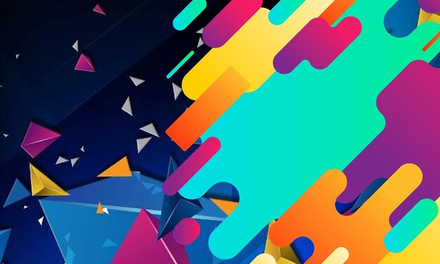 Abstract flat colorful geometric shapes background