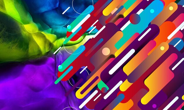 Abstract flat colorful geometric shapes background