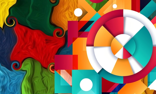 Photo abstract flat colorful geometric shapes background