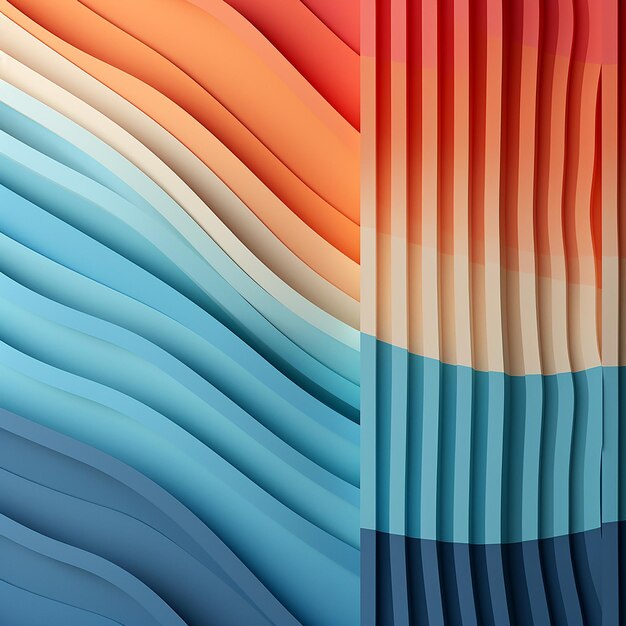 Abstract Flat Paper Background with Volumetric Stripes
