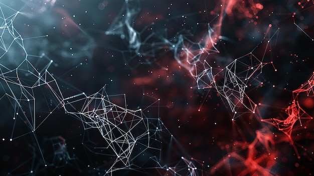 Abstract Flitsende verbonden digitale gegevensknopen en -verbindingen