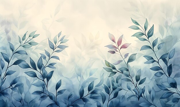 Abstract floral art background template Botanical watercolor hand drawn flowers brush line art