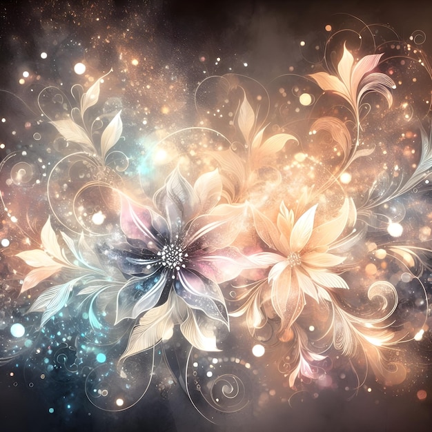 Abstract floral background Illuminated Glittering