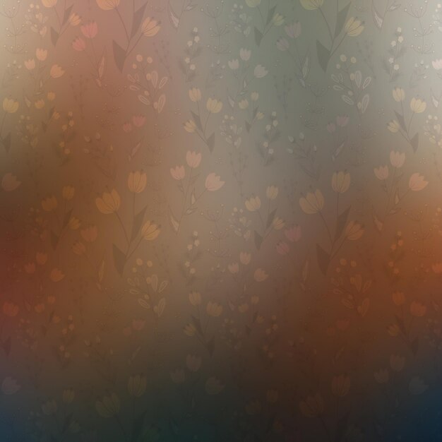 Abstract floral background with flowers and leaves