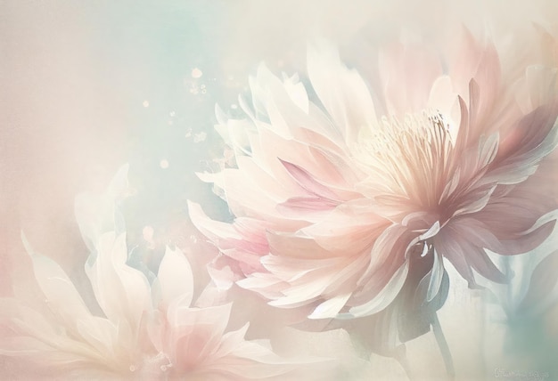 Abstract floral background with watercolor effect by Generative AI