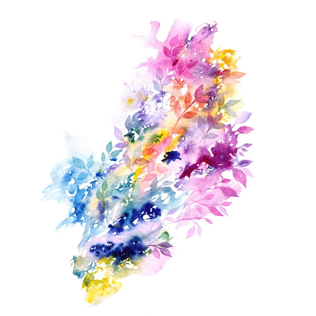 Abstract floral bouquet Floral design element for greeting card template Coloful flowers pattern