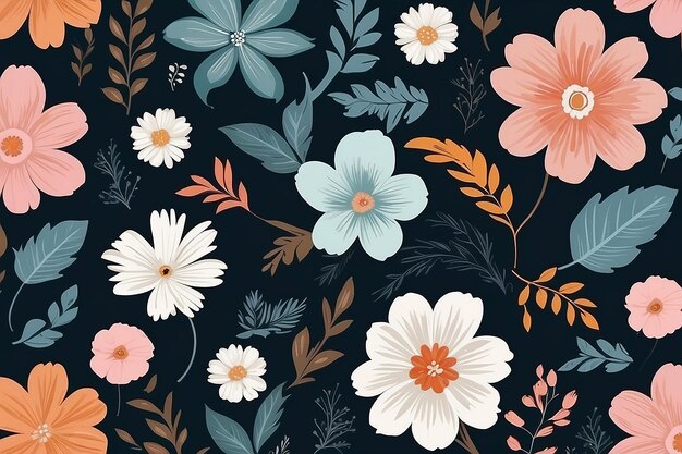 Photo abstract floral flower pattern background design for social media story text sizemobile wallpaper