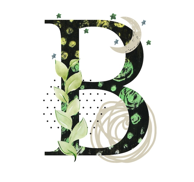 Photo abstract floral letter b