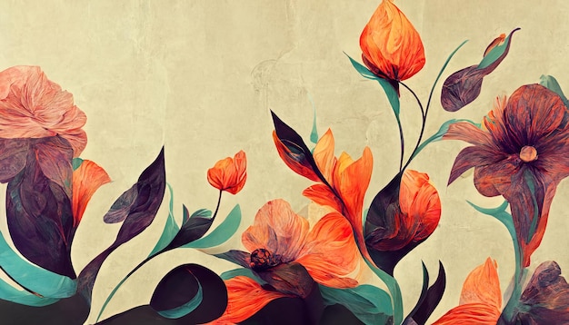 Abstract floral organic wallpaper background illustration