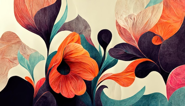抽象的な花の有機的な壁紙の背景イラスト