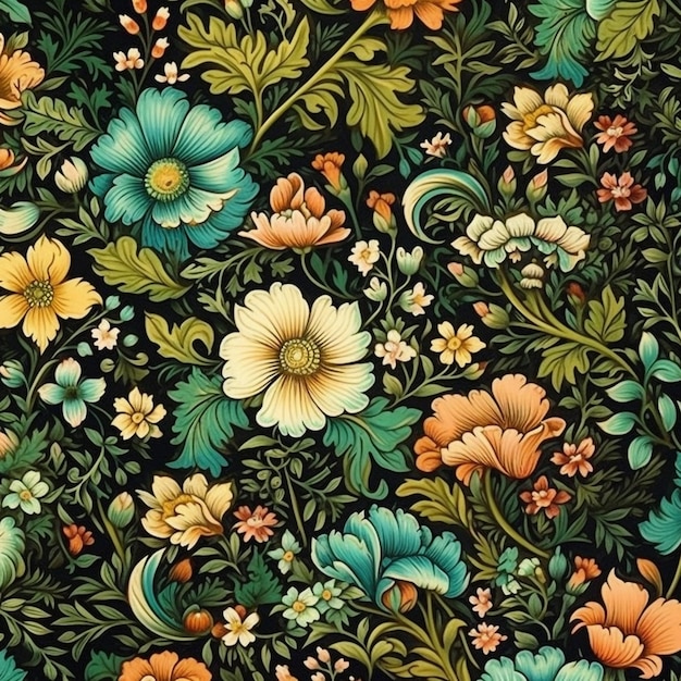 Abstract floral pattern on dark background