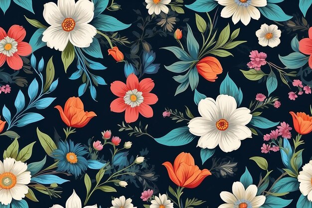 Abstract floral pattern with flowers