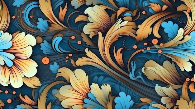 Abstract floral patterns Vintage wallpaper