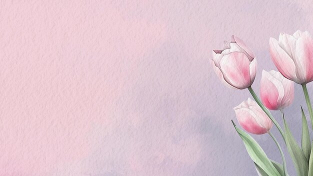 Photo abstract floral pink flower watercolor background on paper