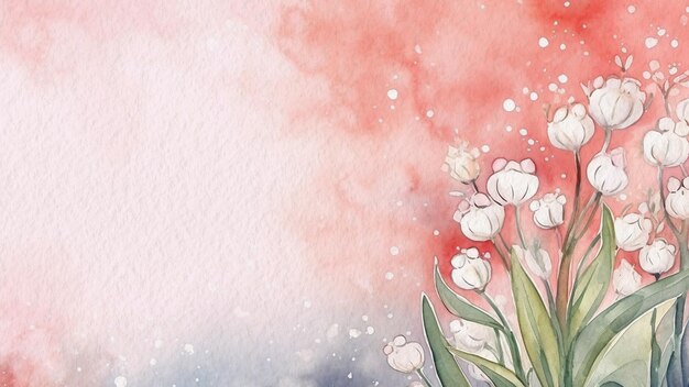 Photo abstract floral pink flower watercolor background on paper