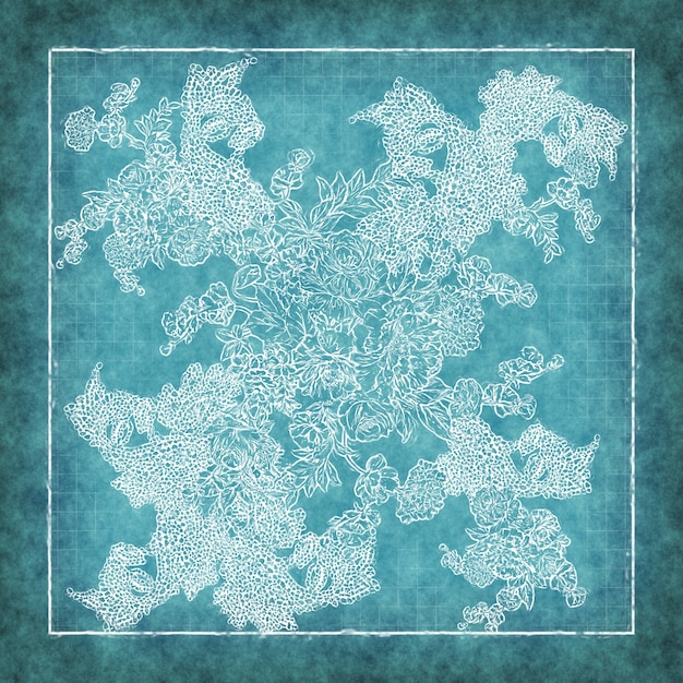 Abstract floral scarf design