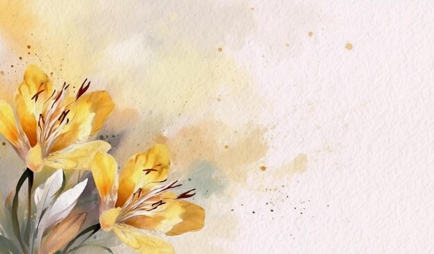 Abstract floral watercolor background on paper