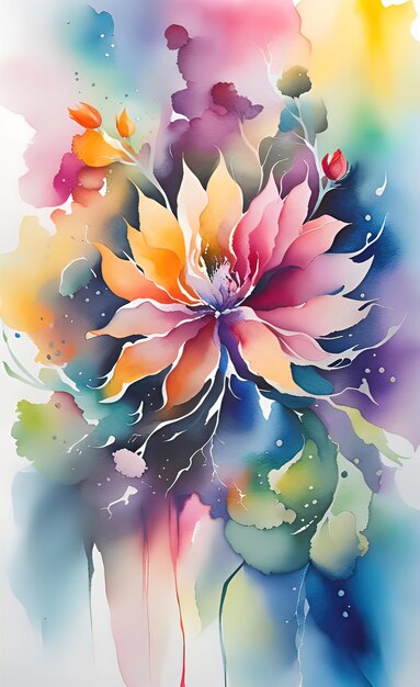 Abstract floral watercolor grunge floral background abstract colorful watercolor paintings for bac