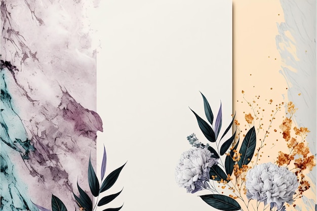 Abstract florals and flowers watercolor design