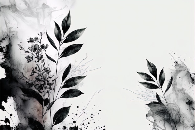 Abstract florals and flowers watercolor design