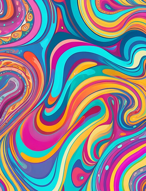 Abstract flow seamless colorful pattern ai generated