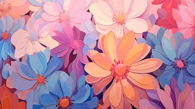 Premium AI Image | Abstract flower aesthetic painting pastel background ...