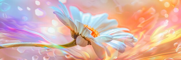 抽象的な花の背景 壁紙 美しいポスターデザイン 花のネオン色 カラフルな水彩のワイドスクリーン